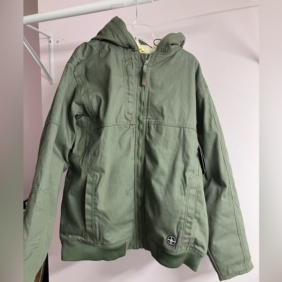 Men’s Hooded Work Coat/Jacket, Heavy Duty, XLT, Green, Lincoln Outfitters, NWT - Picture 1 of 13